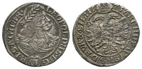 AUSTRIA. Leopold I, 1657-1705.6 Kreuzer, 1673. Breslau, Mm SHS. Salomon Hammerschmidt. Armored laureate bust r. Rv. Imperial eagle, crown dividing dat...