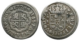 1726. Felipe V. Madrid. A. 1 real. (Cal. 1532). Golpecito. Buen ejemplar. EBC-.
Diameter: 21mm
Weight: 2.67gr
Condition: Very Fine
Provenance: Pro...