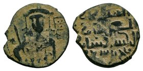 SELJUQ OF RUM: Kaykhusraw I, 1st reign, 1192-1196, AE fals, NM, ND,, imperial bust obverse, holding spear, Fine, Album-1203
Diameter: 20 mm
Weight: ...