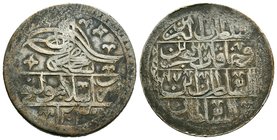 OTTOMAN EMPIRE. Selim III AH 1203-1222 / AD 1789-1807. 100 Para - 2 1/2 Qurush. Dated AH 1203//17 (AD 1790). Islambul (Istanbul) mint. KM 507
Diamete...