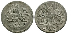 OTTOMAN EMPIRE. Mustafa IV AH 1222-1223 / AD 1807-1808.Qurush. Kostantaniye (Constantinople). Dated RY 1KM 539. 
Diameter: 34 mm
Weight: 12.63 gr
C...