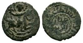 SALDUQIDS: Diya' al-Din Ayyub, 1145-1148, AE fals , NM & ND, St. George slaying the dragon, crudely engraved, light porosity, VF, Album C 1890
Diamet...