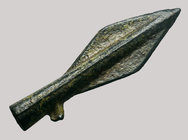 Bronze bilobate socketed barbed arrowhead, Scythian, 8th - 7th Century B.C., biblade leaf-shaped head, long widening socket, length 45mm
Provenance: ...