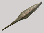 Egyptian, New Kingdom, early 18th Dynasty 18, c. 1550-1458 B.C. X inscribed Arrow head. long lanceolate (leaf-shaped) blade, broad X inscribed, long f...