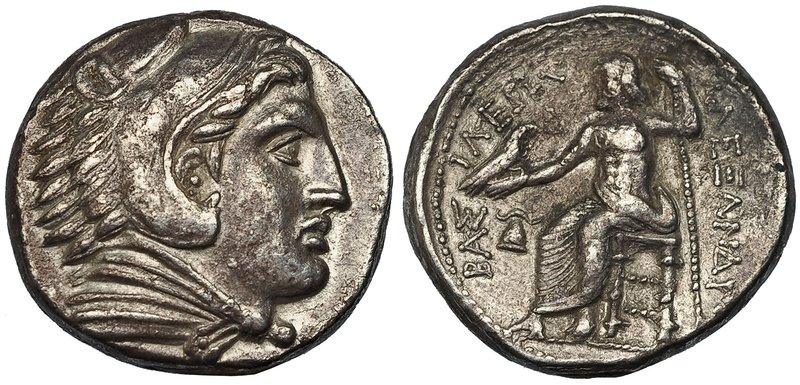ALEJANDRO III. Tetradracma. Anfípolis (336-323 a.C.). A/ cabeza de Heracles a de...