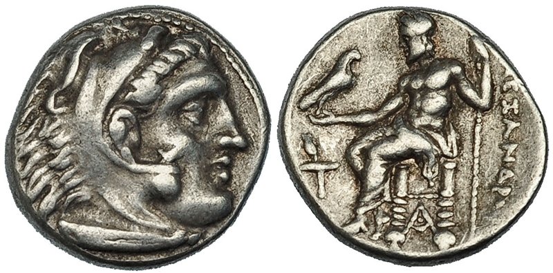 ALEJANDRO III. SARDES. Dracma (334-323 a.C.). R/ Zeus entronizado a izq. con águ...