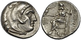 MACEDONIA. FILIPO III. Dracma. Sardes (334-323 a.C.). A/ Cabeza masculina con leonté a der. R/ Zeus entronizado a izq., delante marca de ceca, debajo ...