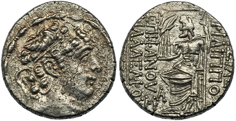 REINO SELEÚCIDA. FILIPO I. Tetradracma (93-83 a.C.). R/ Zeus sentado a izq. con ...
