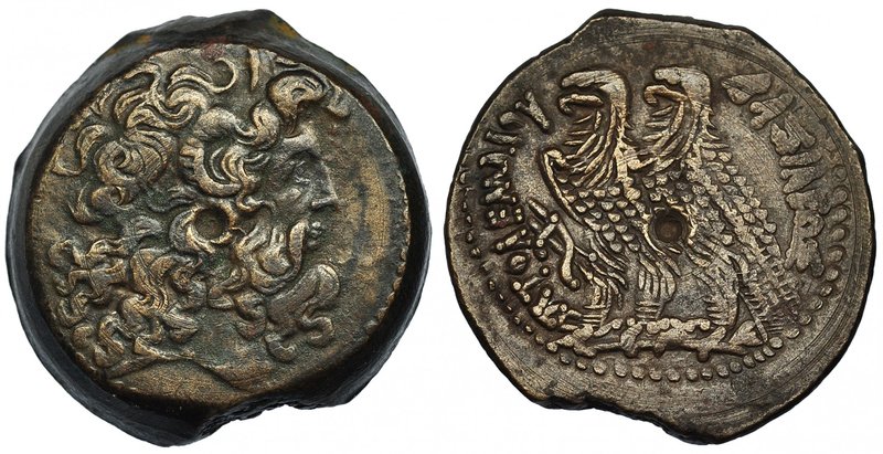 EGIPTO. PTOLOMEO VI. AE 31. Alejandría (180-145 a.C.). A/ Busto diademado de Zeu...