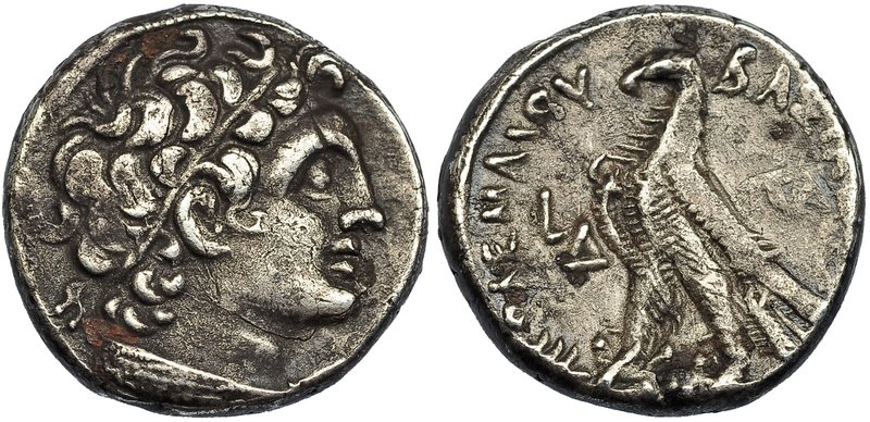 EGIPTO. PTOLOMEO IX. Pafos (114-113 a.C.). A/ Cabeza diademada a der. con égida....