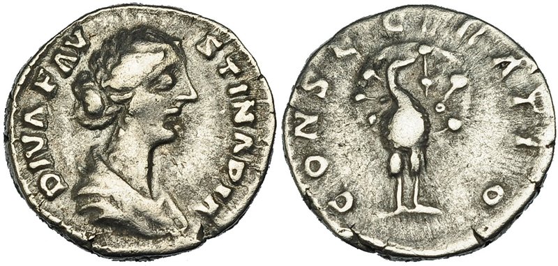 FAUSTINA II, ESPOSA DE MARCO AURELIO. Denario. Roma (176-180). A/ Busto drapeado...