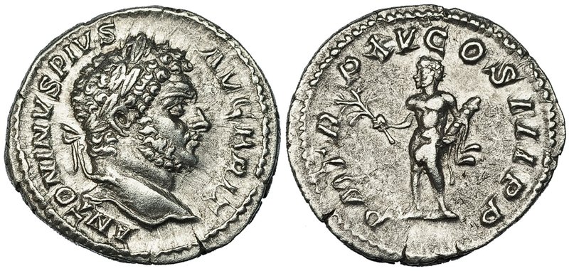 CARACALLA. Denario. Roma (198-217). A/ Busto laureado a der.; ANTONINVS PIVS - A...