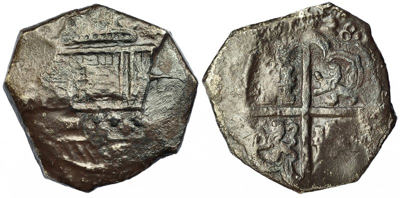 8 reales. 1628. Sevilla. D. CA-601. Limpiada mecánicamente. MBC-.