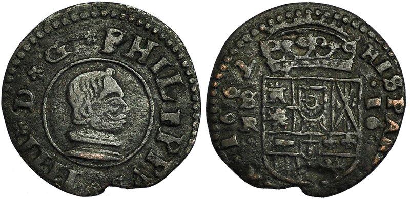 16 maravedís. 1662. Sevilla. R. CA-1567. MBC-/MBC.
