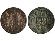 Lote de 2 monedas de 2 maravedís. 1719 y 1720. Barcelona y Zaragoza. BC/MBC-.
