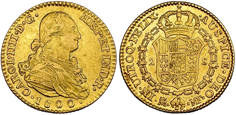 2 escudos. 1800. Madrid. MF. VI-1049. MBC/MBC+.