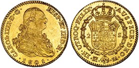 2 escudos. 1801. Madrid. FA. VI-1052. R.B.O. EBC-.