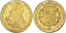8 escudos. 1808. Potosí. PJ. VI-1411. Pequeñas marcas. MBC.