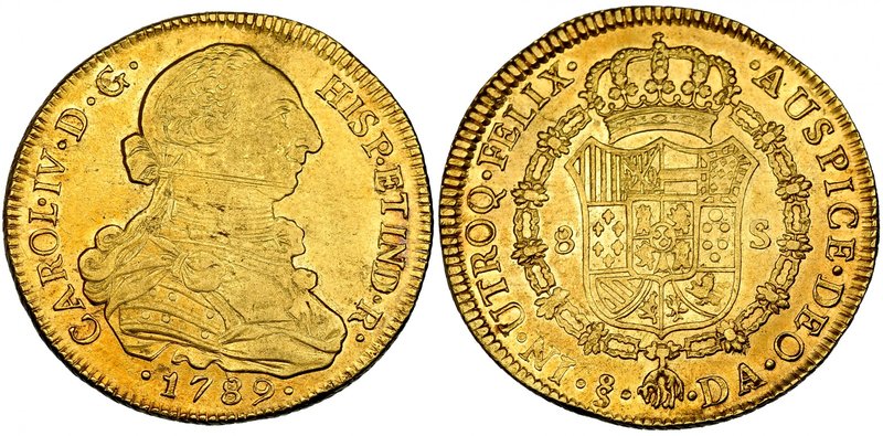 8 escudos. 1789. Santiago. DA. VI-1412.