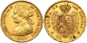 10 escudos. 1868*18-68. Madrid. VI-668. EBC-.