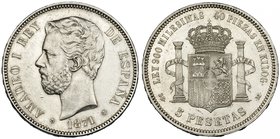 5 pesetas. 1871*18-71. Madrid. SDM. VII-32. EBC-.