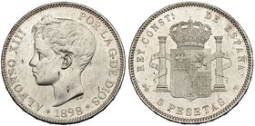 5 pesetas. 1898*18-98. Madrid. SGV. VII-190. Pequeñas marcas. B.O. SC.