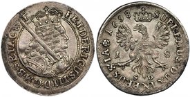 ESTADOS ALEMANES. BRADENBURGO. 18 groschen. Federico III. 1698. SD. KM-611. MBC+.