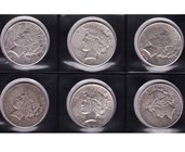 ESTADOS UNIDOS. Lote de 6 monedas de 1 dólar (1924, 1925, 1925-S, 1926, 1926-D, 1926-S). KM-150. De MBC a EBC.