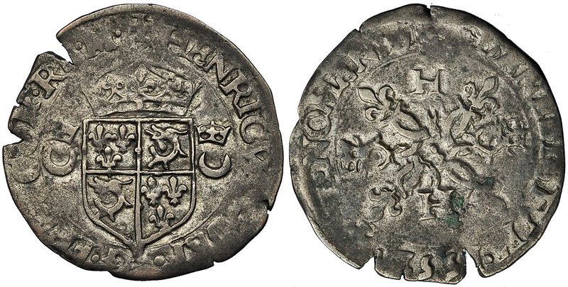 FRANCIA. Douzain. Enrique II. 1552. Duplessy-997. MBC-.