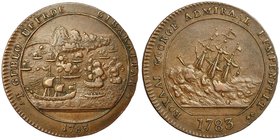 GRAN BRETAÑA. Medalla. 1783. Bloqueo de Gibraltar. AE 33 mm; 11,45 g. Eimer-800. MBC+. Rara.