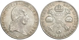 ESTADOS ITALIANOS. Crocione. Milán. 1794-M. Francisco II. KM-59,1. Estuvo colgada. MBC-.