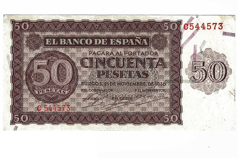 50 pesetas. 11-1936. Serie C. ED-D 21a. EBC+.