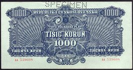 Czechoslovakia 1000 Korun 1944 SPECIMEN
P# 50s; AUNC