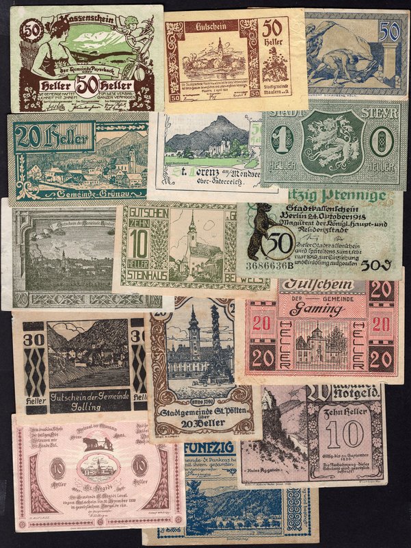 Austria Lot of 20 Banknotes 1920 Notgeld
Different Denominations