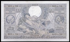 Belgium 100 Francs 1942
P# 107; XF