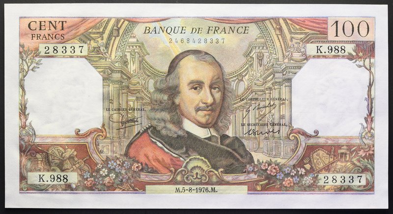 France 100 Francs 1976
P# 149; № K.988 28337; UNC