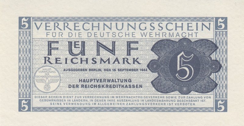 Germany 5 Mark 1944
P# 39; UNC