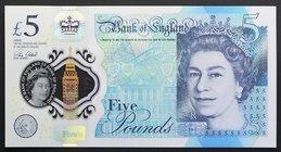 Great Britain 5 Pounds 2015 Bank of England
P# 394; UNC; Prefix AA; Polymer; "Churchill"