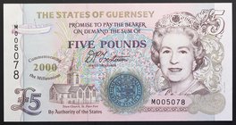 Guernsey 5 Pounds 2000 Commemorative
P# 60; № M 005078; UNC; "Millennium"
