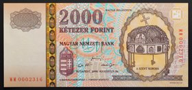 Hungary 2000 Forint 2000 Commemorative
P# 186; № MM 0002316; UNC-; "Millennium"