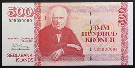 Iceland 500 Kronur 2001
P# 58; № D 25030080; UNC