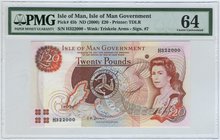 Isle of man 20 Pounds 2000 (ND 1979) PMG 64EPQ
P# 45b