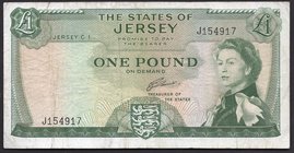 Jersey 1 Pound 1963 (ND)
P# 8b; F/VF