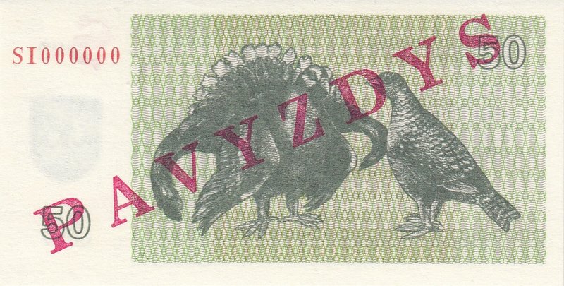 Lithuania 50 Talonas 1992 Specimen
P# 41; UNC