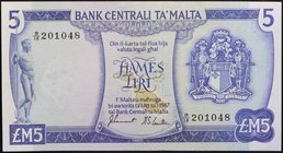 Malta 5 Liri 1967 VERY RARE!
P# 32; № B/18 201048; AUNC; VERY RARE!
