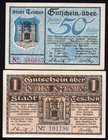Poland Cieszyn Lot of 2 Banknotes 1919
50 Halerzy - 1 Korone