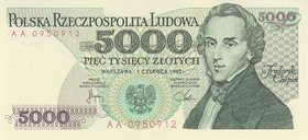 Poland 5000 Zloty 1982 Series АА
P# 150a; UNC