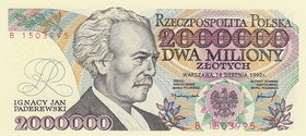 Poland 2000000 Zlotych 1992 Series B Red Number
P# 158b; UNC