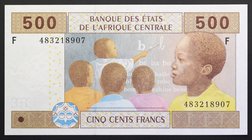 Central African States 500 Francs 2002
№ Serie F 483218907; UNC