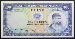 Guinea Portuguese 100 Escudos 1971
P# 45; UNC; "Nuno Tristao"